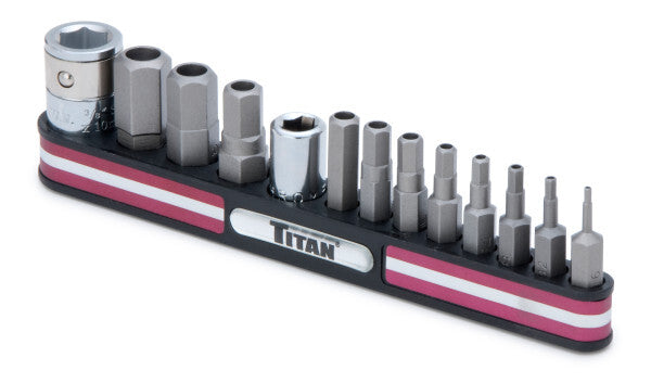 Titan 13-Piece Tamper Resistant SAE Hex Bit Set by Titan