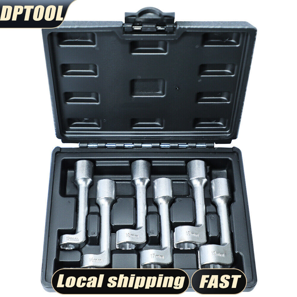 6PC 12pt Diesel Fuel Injector Line Injection Socket Wrench Spanner