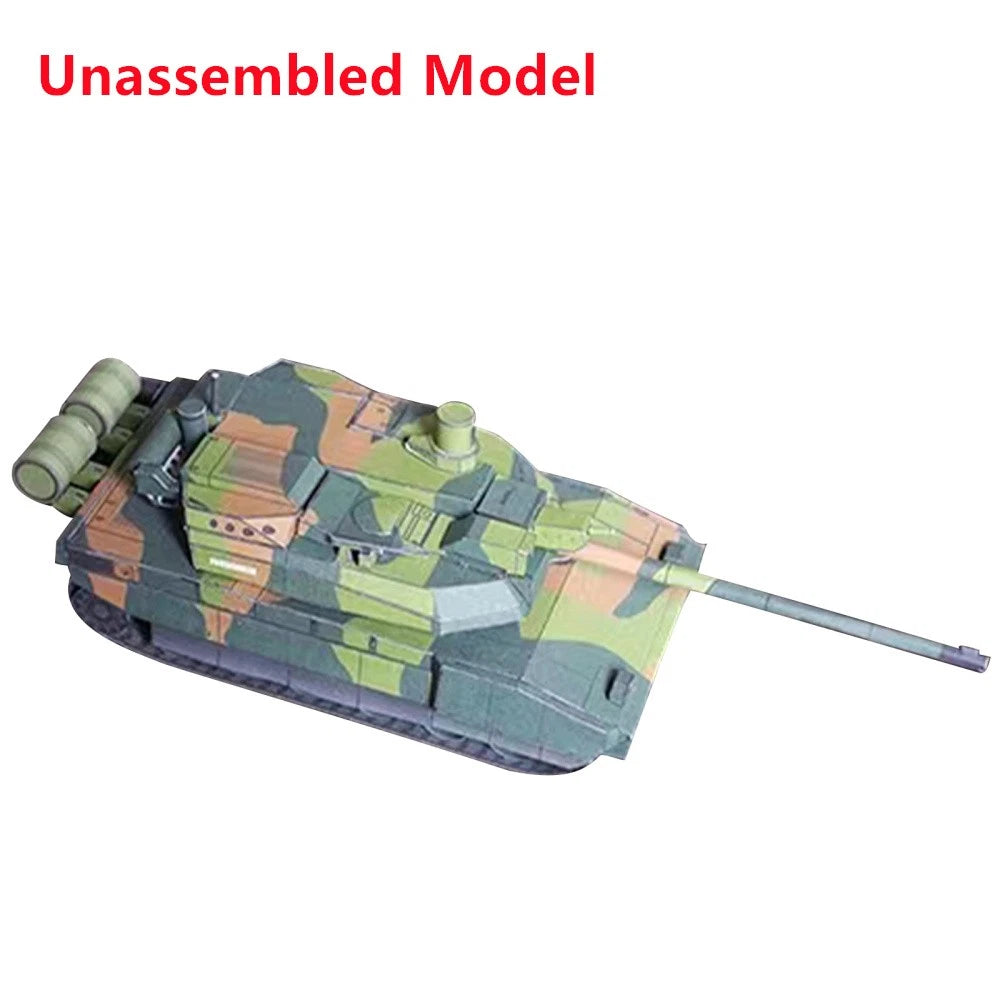 Diy 23cm 1/43 French Leclerc Main Battle Tank Paper Model Handmade
