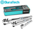 Duratech Ratchet Set 1/4" 3/8" 1/2" Drive Reversible Ratchet Handle