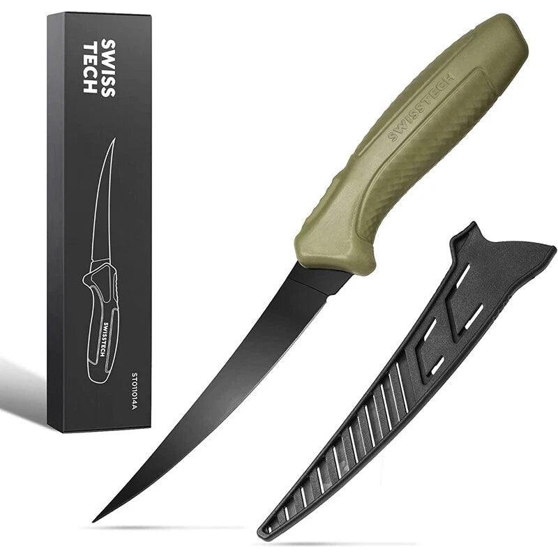 Swiss+tech 6" Fillet Fishing Knife For Filleting Boning W/foam Handle