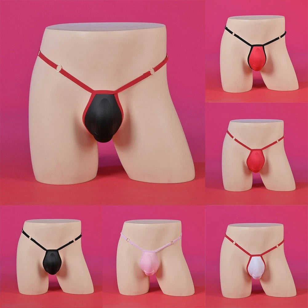 Mens Push Up Underwear Sponge Pad Adjustable Waist T Back Thongs