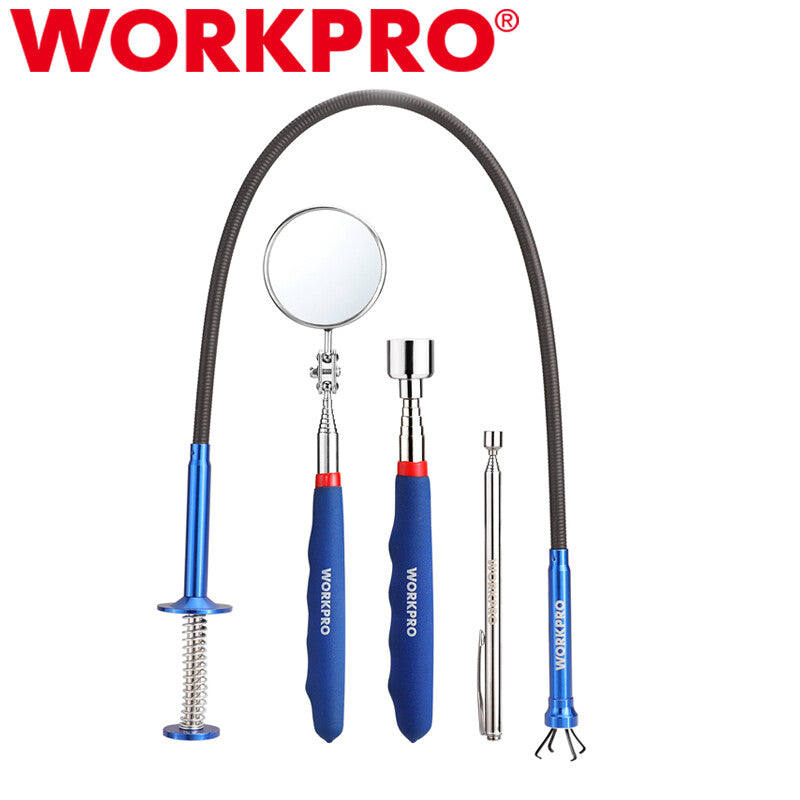 WORKPRO 4PIECE Telescopic Magnet Pick Up Tool Set Pick Up Grab Tool