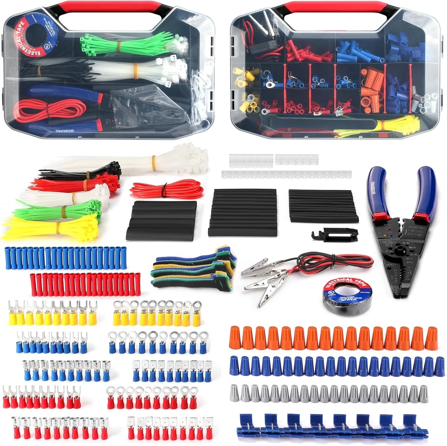 WORKPRO 582PC Heat Shrink Butt Electric Wire Connector Crimp Splice Terminal Kit
