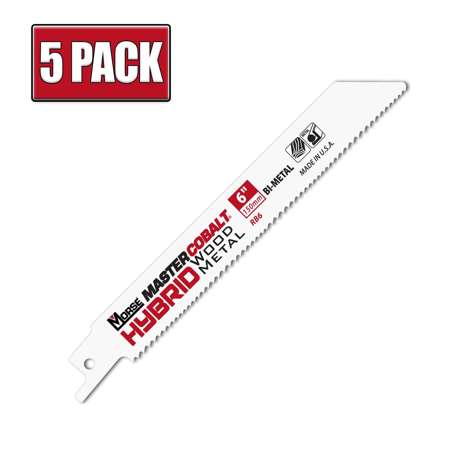 6" X .035" 10/14 Tpi Master Cobalt Hybrid Bi-metal Recip Saw Blades -