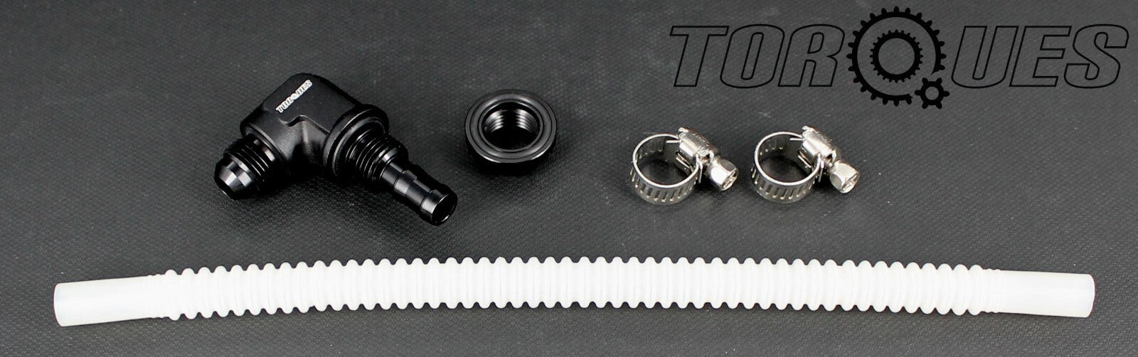 An-6 90 Degree Bulkhead to 9MM I.d Convoluted in-Tank Fuel Hose Kit