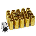 Aluminum Gold 16 Lug+4 Lock Nuts+adapter M12x1.25 | Built Supply Co