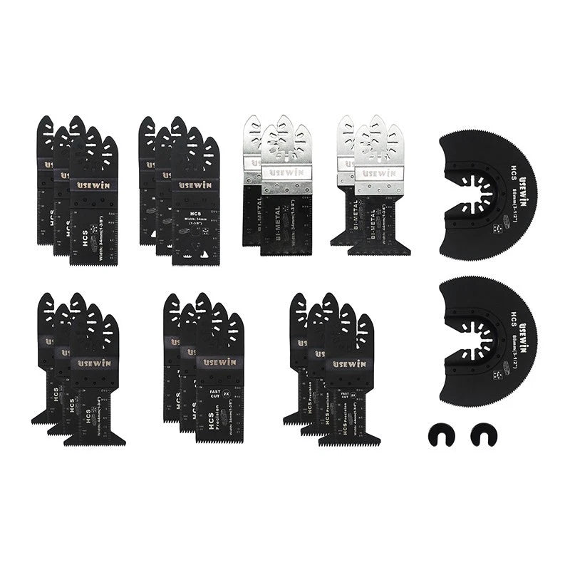 23pc Oscillating Metal/Wood Saw Blades Set for Quick Release Multi-tool