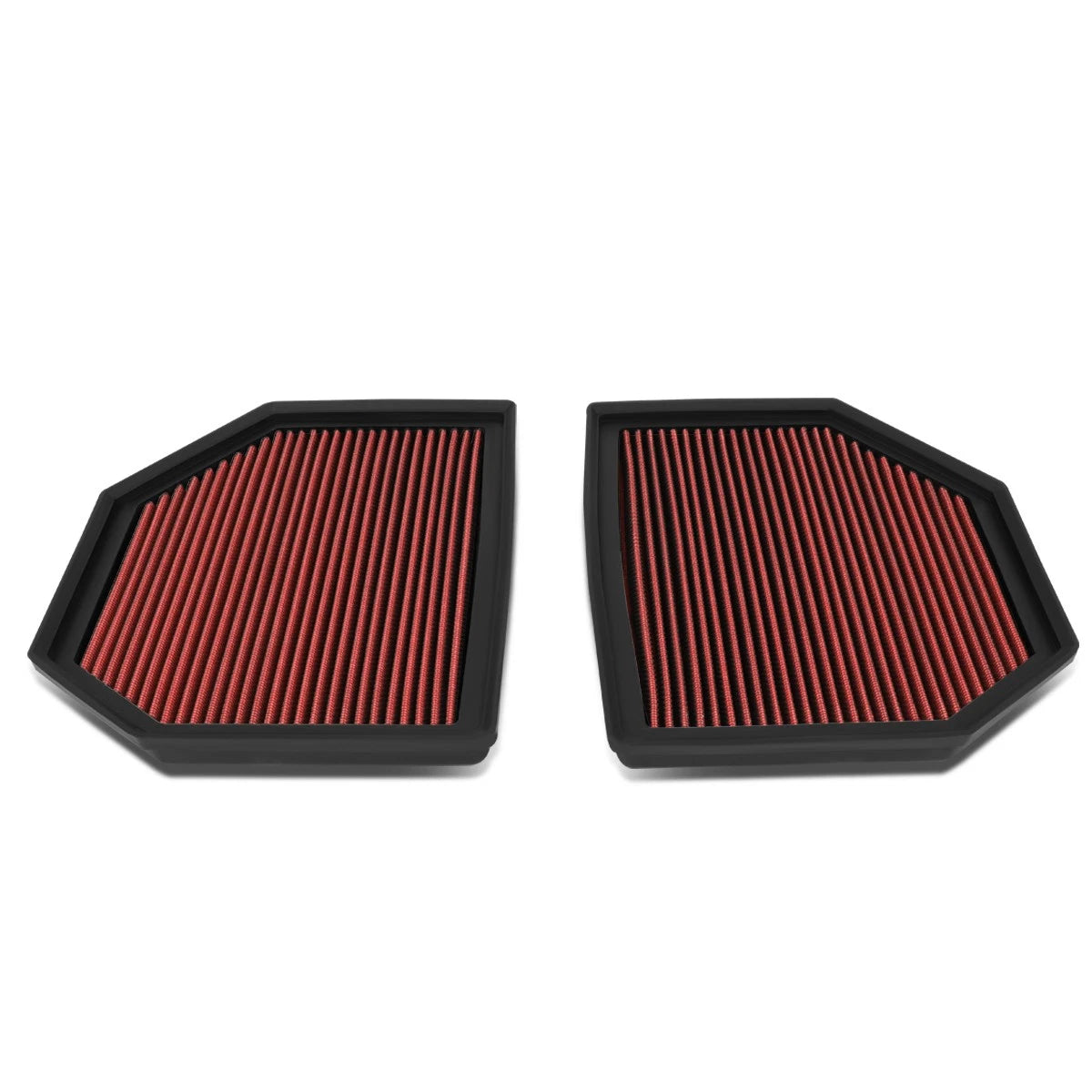 Fit 2012-2019 Bmw M3/m4/m5/m6 Pair Red Reusable Drop-in Dry Panel Air