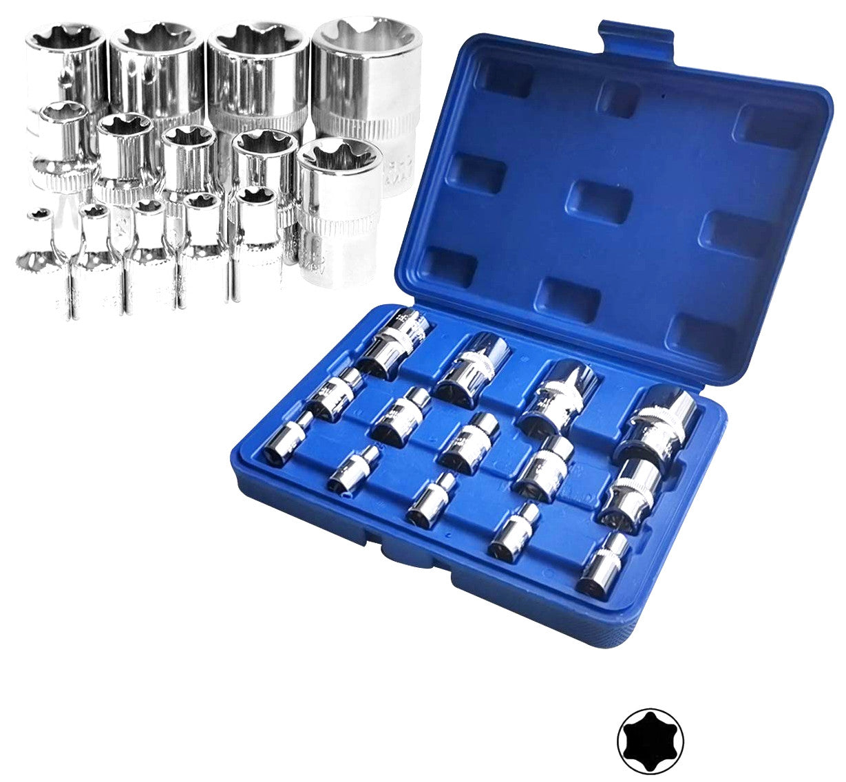 14pc ATE PRO E-Torx Female Star Inverted Torx Bit Socket Set CR-V E4-E24 #88228O