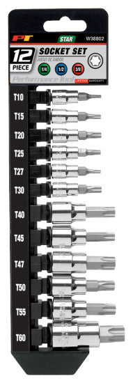 Performance Tool 12-Piece Star Bit Socket Set by Performance Tool