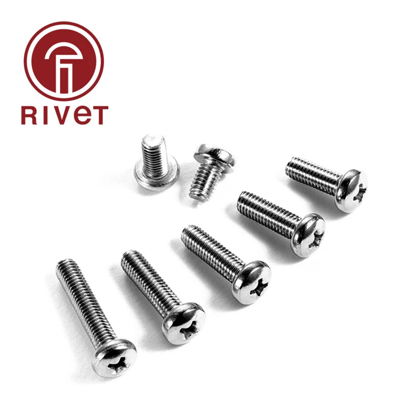 304 GB818-85 M2.5 Cross Recessed Pan Head Screws Stainless Steel Screw 50pcs
