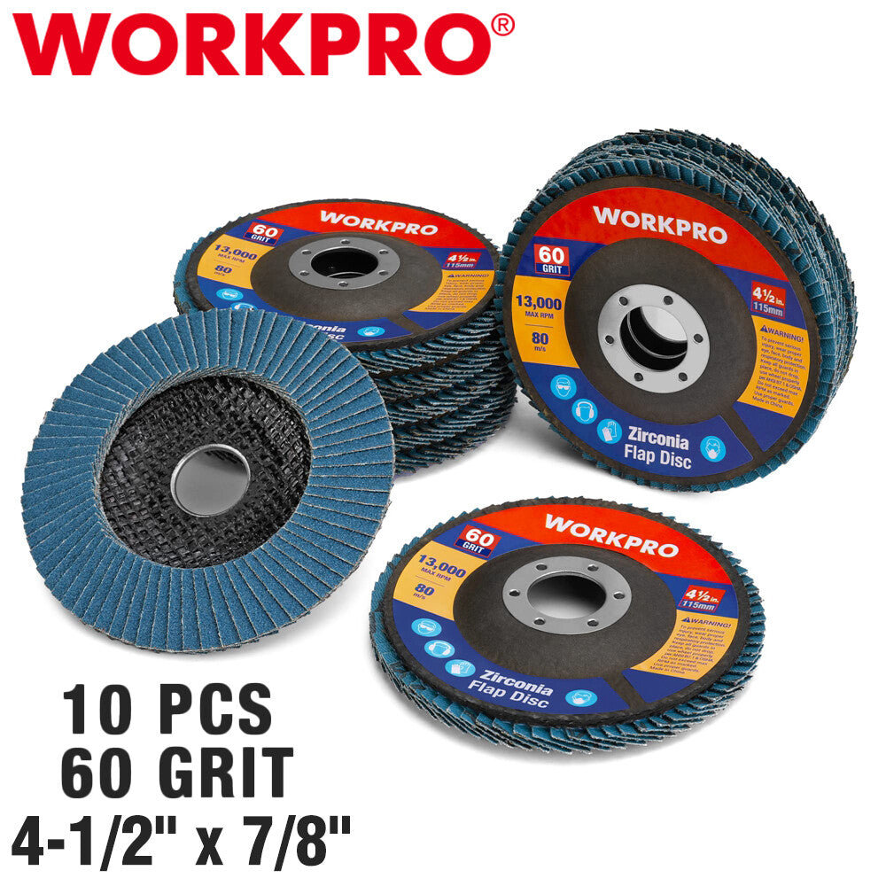 WORKPRO 10PCS 60Grits Flap Disc by WORKPRO