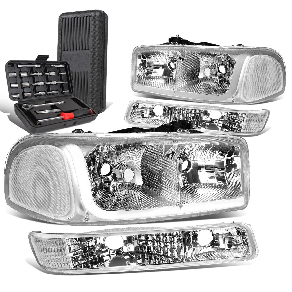 For 1999-2007 Gmc Sierra Led Drl Bar Chrome/clear | Built Supply Co