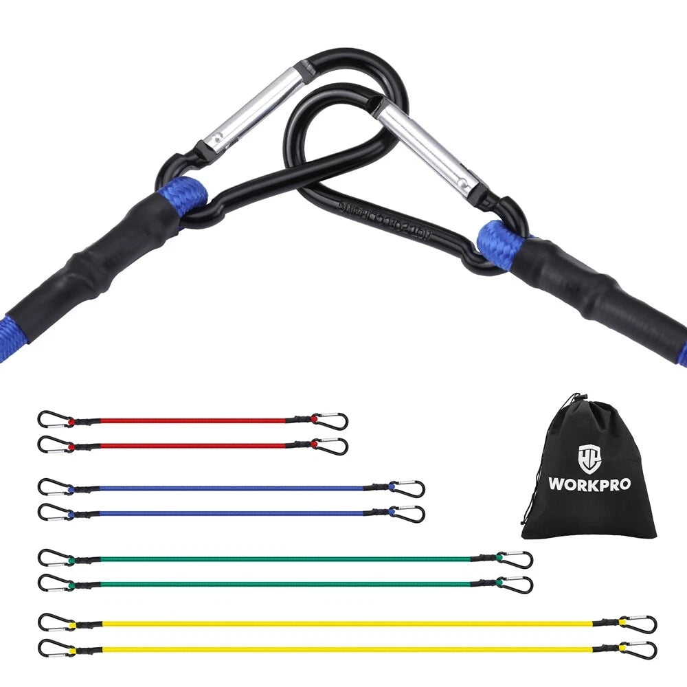 Workpro Bungee Cords W/hooks Strap Heavy Duty Bungee Straps 18" 24"