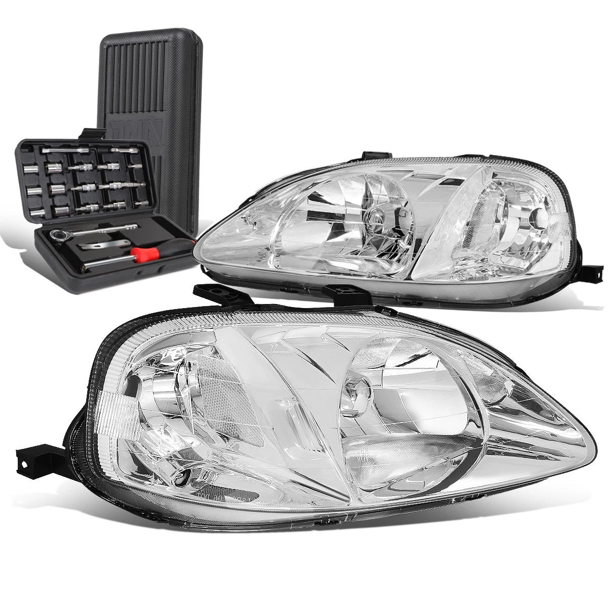 For 1999-2000 Honda Civic Pair Chrome/clear Signal | Built Supply Co