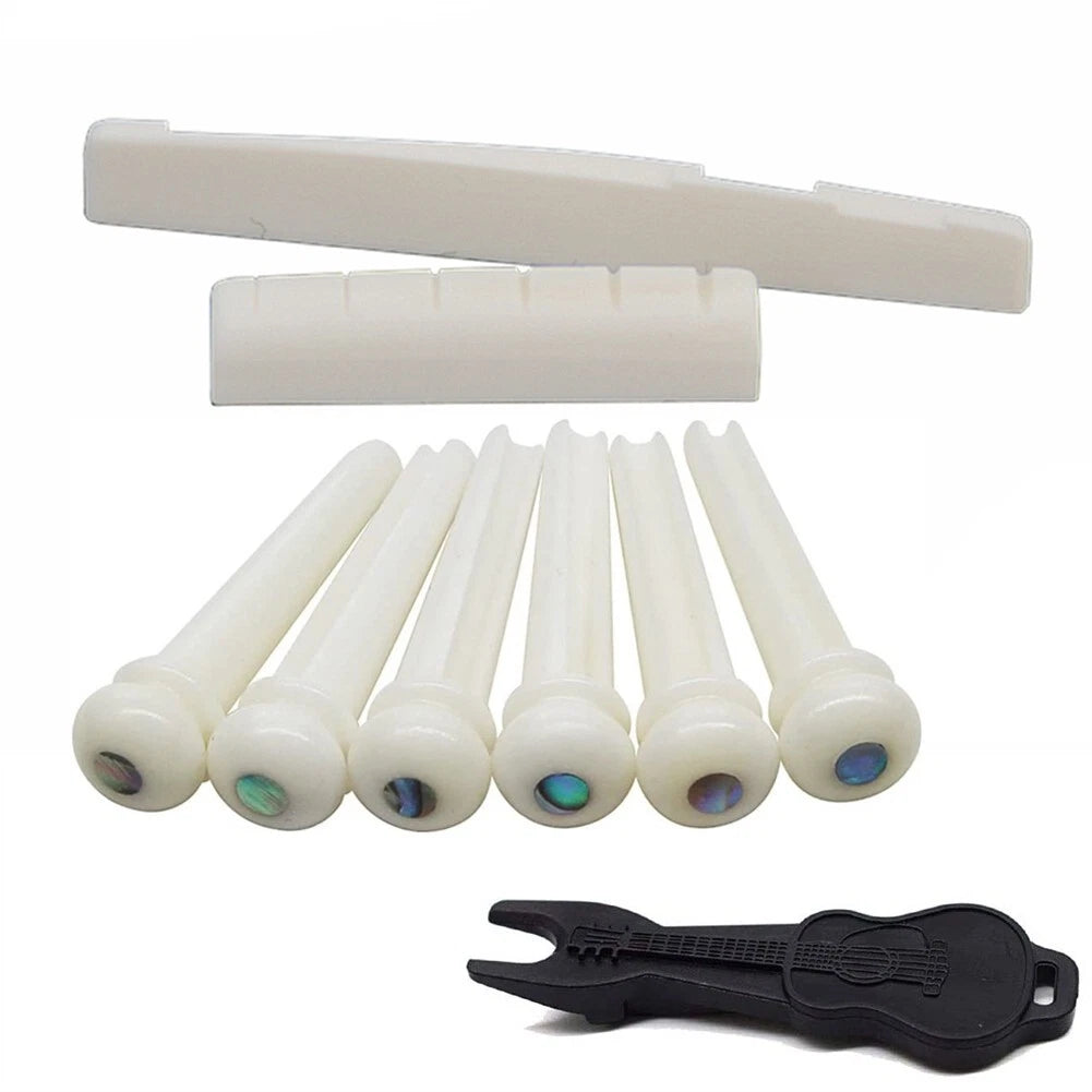 For Bridge Pins- 6 String Acoustic Guitar Bone And Saddle Nut