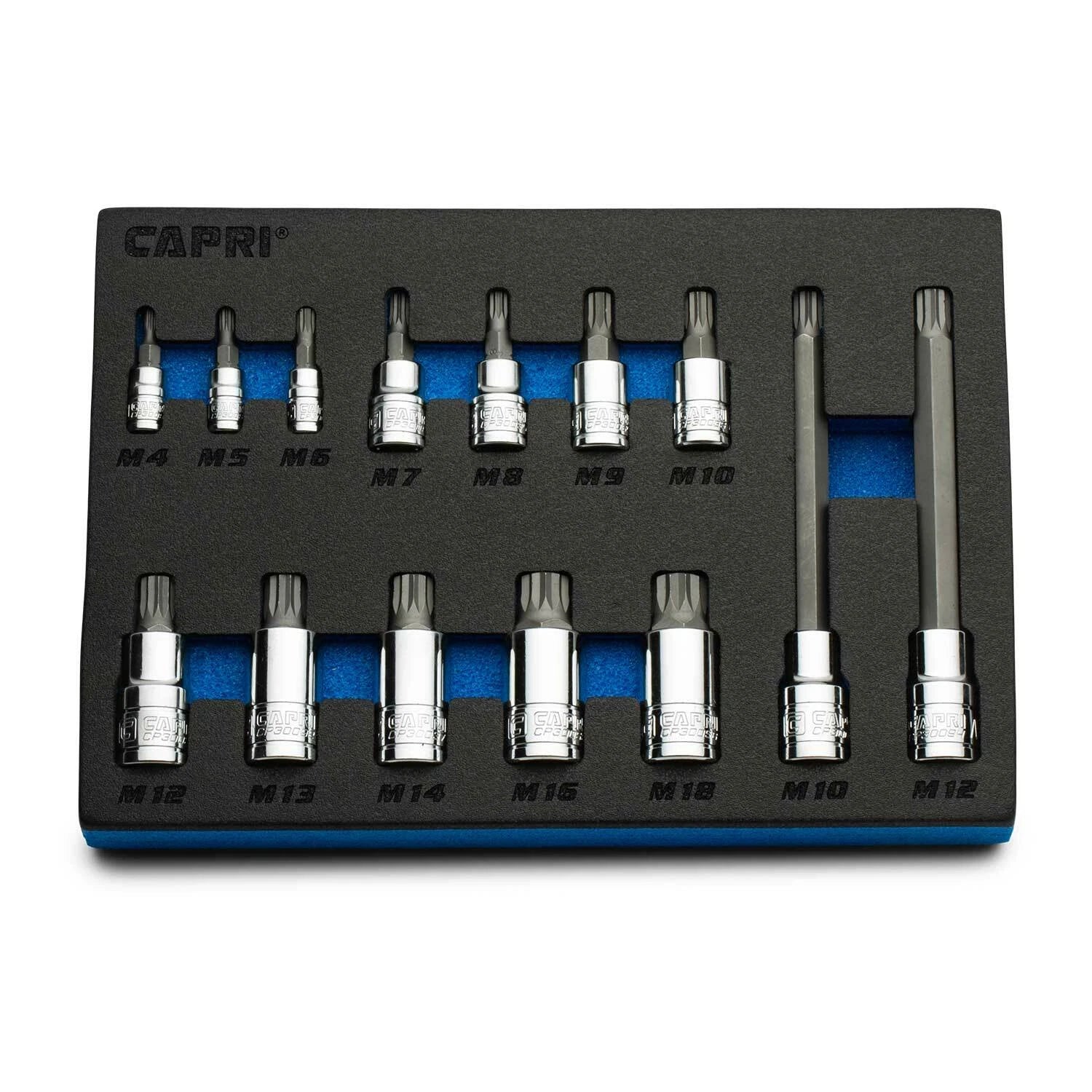 Capri Tools Master Xzn Bit Socket Set, M4 To M18, 14-piece W/ The