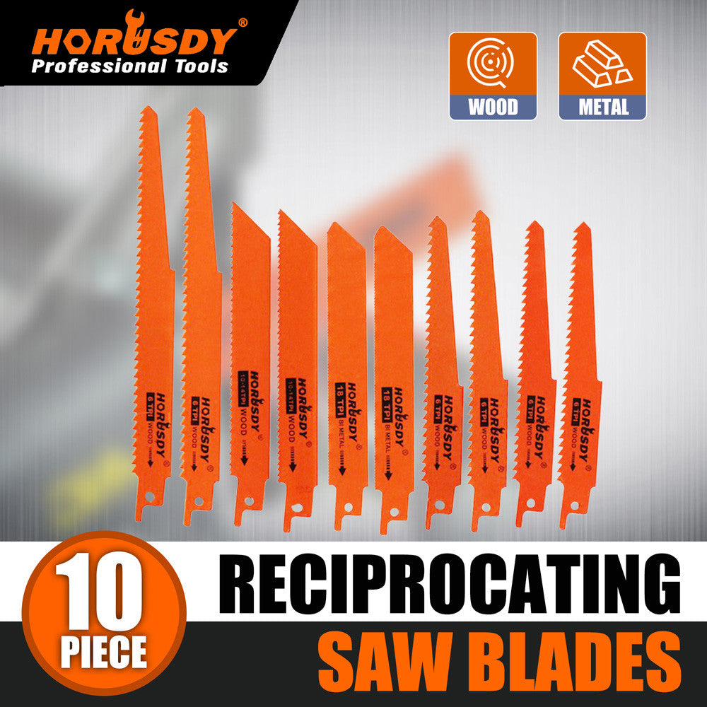 10PC Reciprocating Saw Blades Set 1/2" Shank by Unbranded