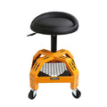 300LBS Padded Rolling Shop Adjustable Garage Stool Mobile Seat w/