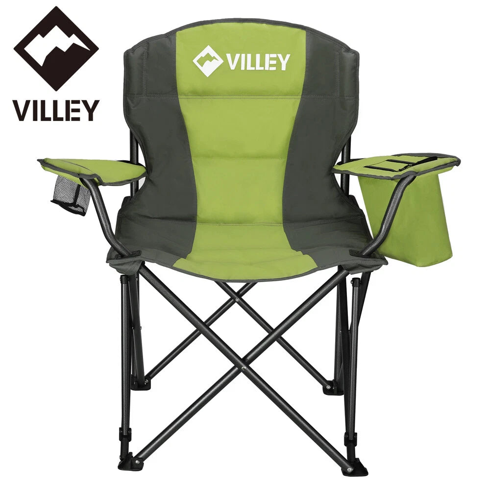 Villey Oversize Camping Chair Folding Camp Outdoor Chair W/cooler Bag