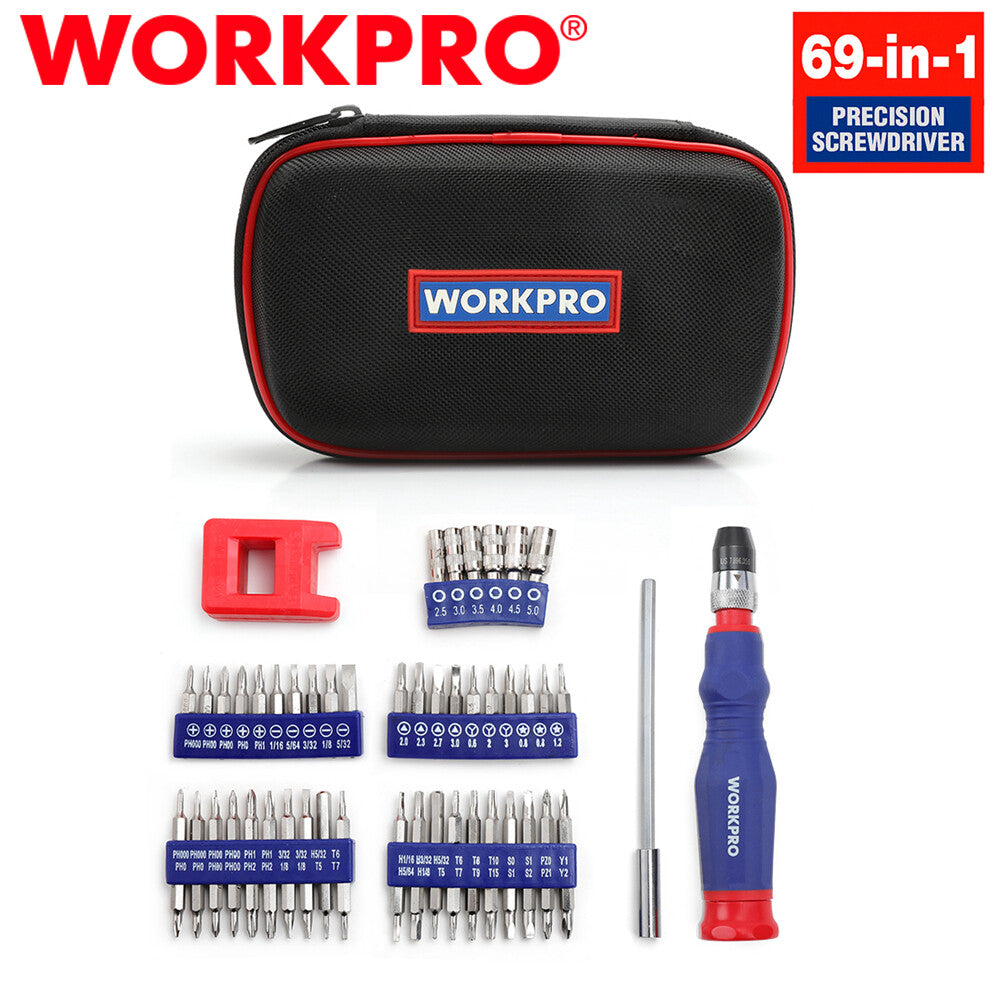 WORKPRO 69-In-1 Precision Screwdriver Kit with Quick Load Bits by WORKPRO