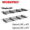 WORKPRO 2-Pack 2 X 4FT/6FT Garage Wall Shelving Heavy Duty Wall Mounted Shelving