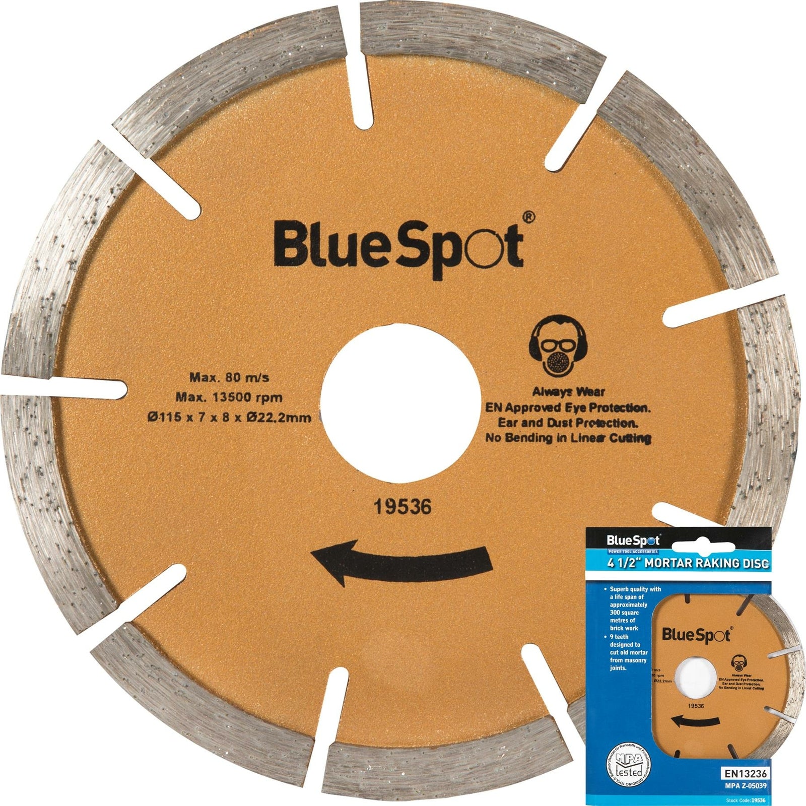 BlueSpot Mortar Raking Diamond Cutting Blade Disc Brick Grinder 115mm 4.5"Opens 