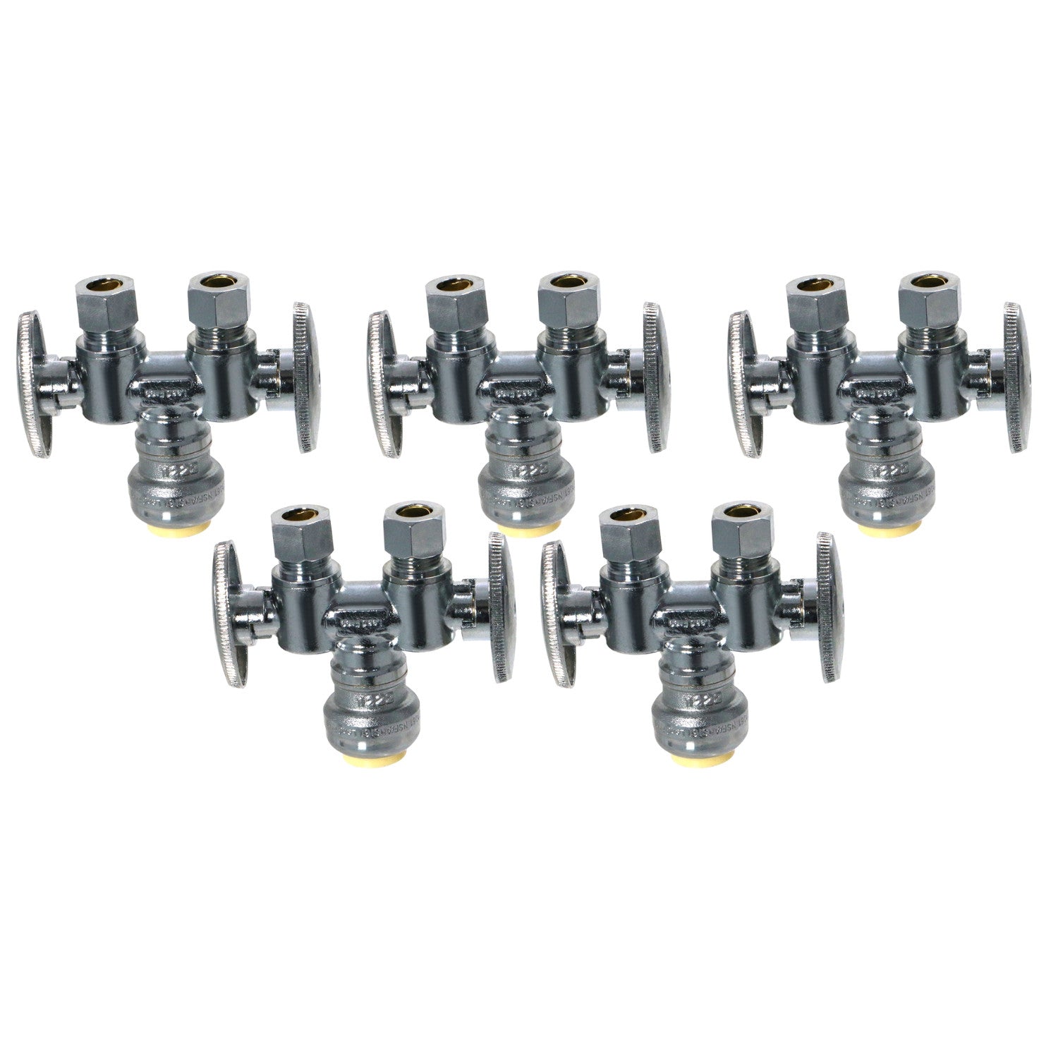 XFITTING 1/2" Push Fit X Dual 3/8" Stop Valve