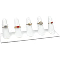Jewelry Display Showcase 8x2x2-1/4" White Faux Leather Five Fingers