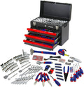 WORKPRO 408PCS Mechanics Tool Set w/3-Drawer Metal Case Sock