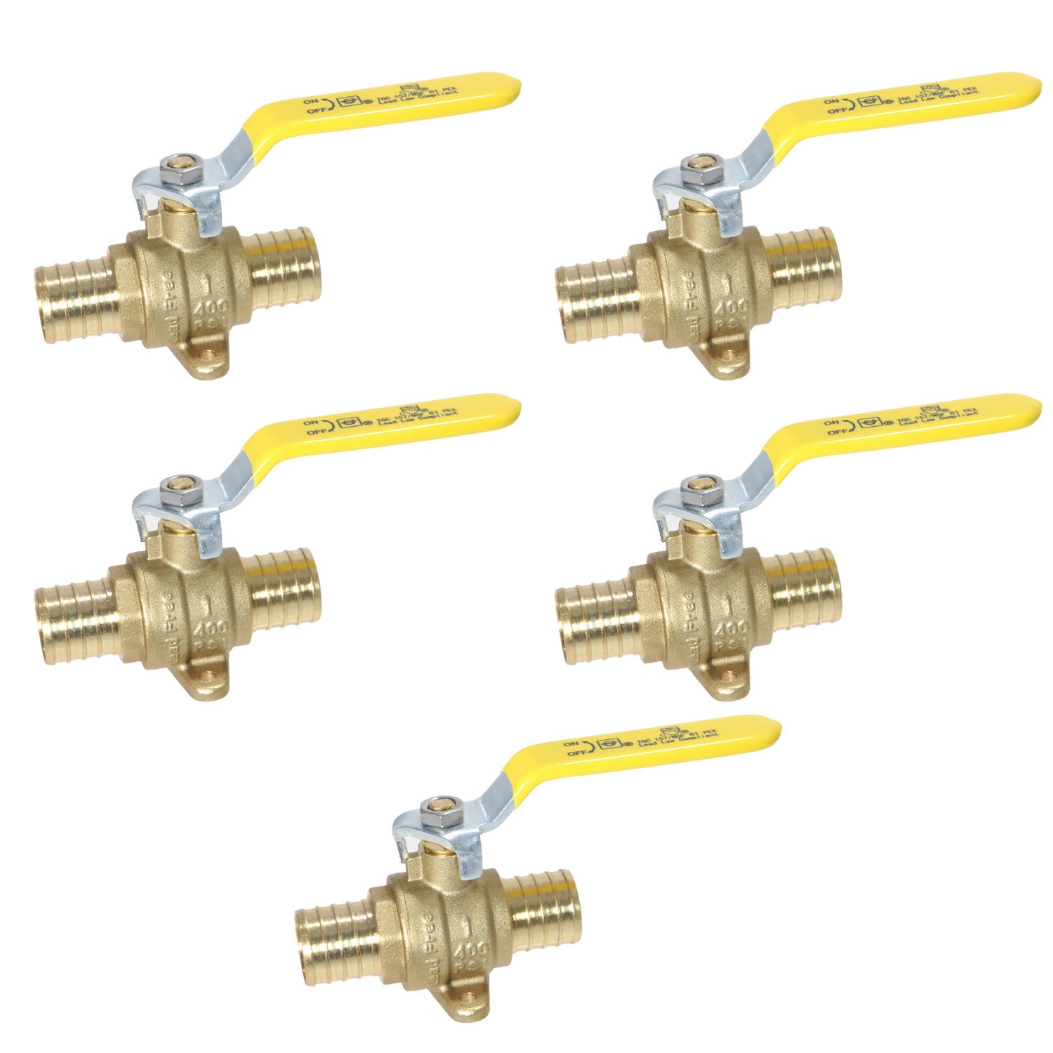 XFITTING 1" PEX B Ball Valve with Drop Ear 5 Pack
