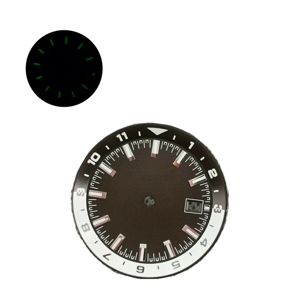 1.44"/36.5mm Green Luminous Watch Dial For Seiko Nh35 Nh35a Movement