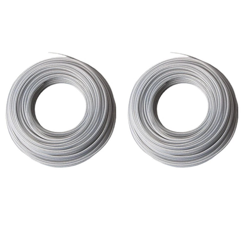 2 Rolls 15 Meter Steel Trimmer Line 4mm Diameter For Lawn And Brush