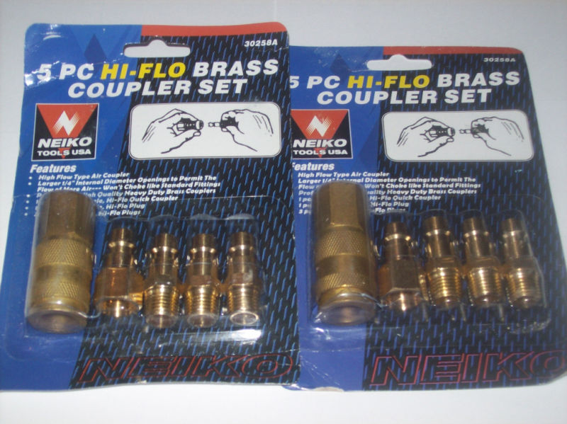 Hi-Flo Brass Quick Coupler Air Hose Fitting Plugs - 10pc by Hi-Flo
