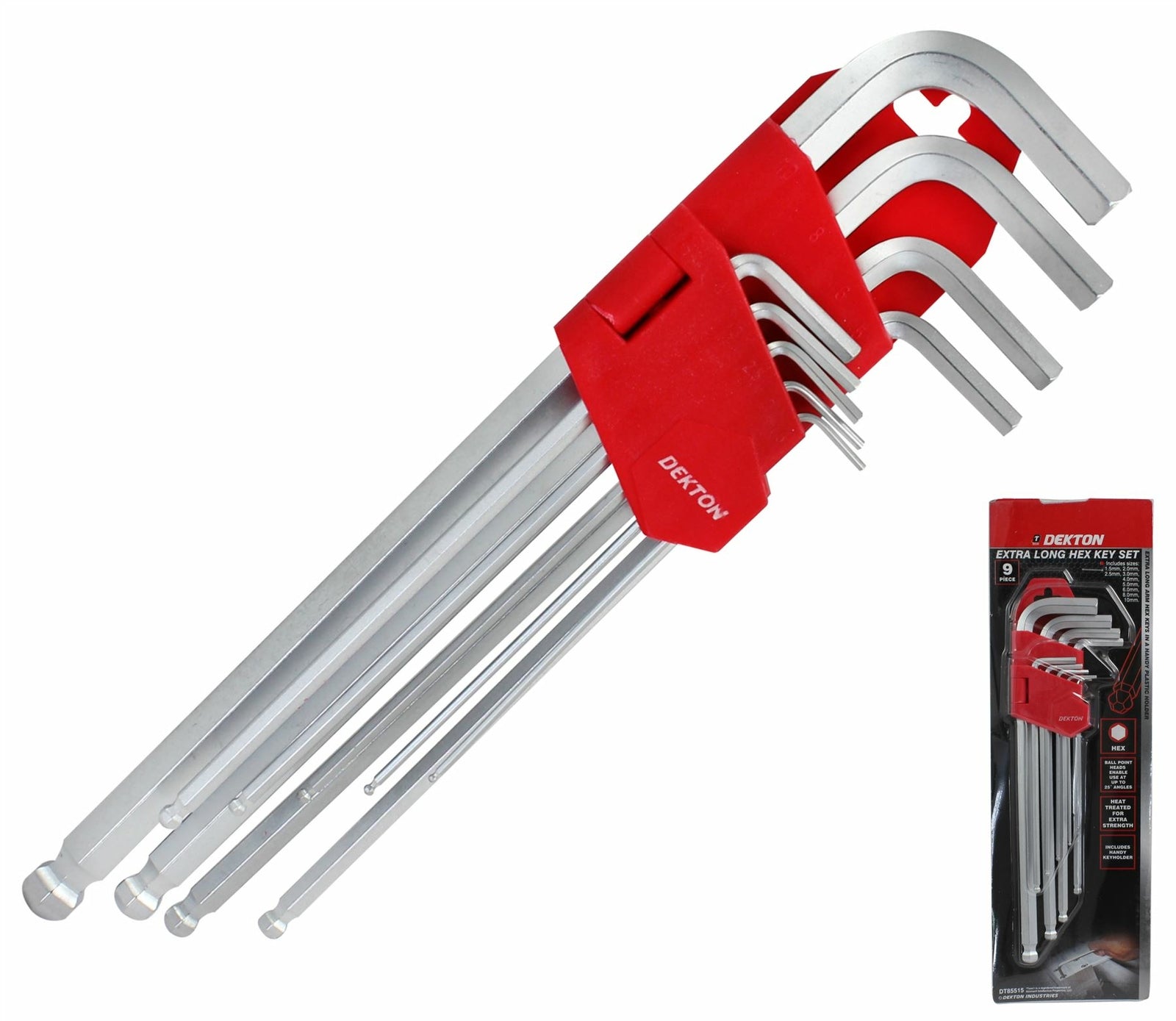 Dekton Extra Long Metric Ball Point Hex Key Set
