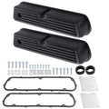 Black Finned Aluminum Valve Cover Set for Ford 289 302 351W V8