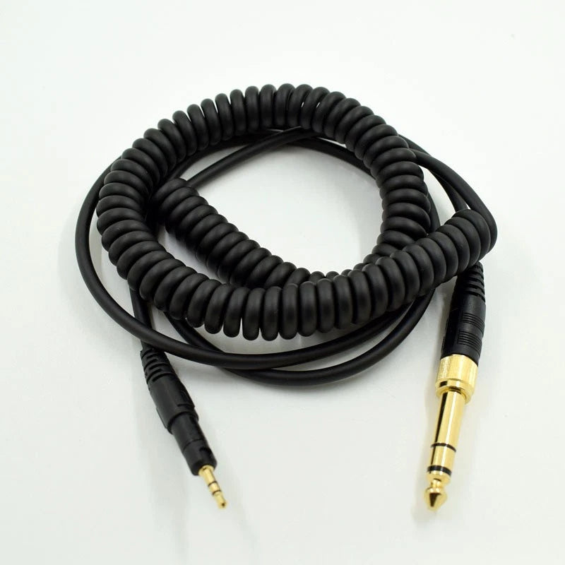 Replacement Upgrade Audio Spring Cable Black For Ath-m40x & Ath-m50x