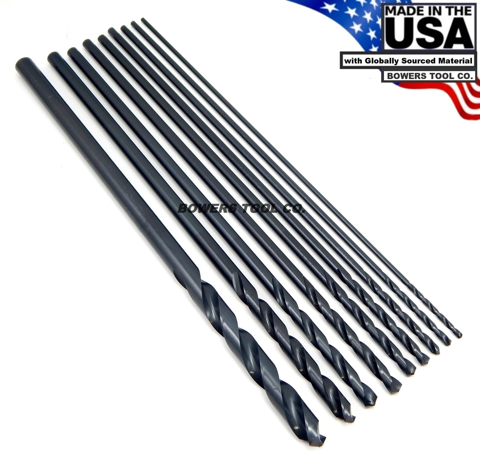 Aircraft Extension Drill Bit Set 12" Long 9pc
