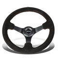 Nrg Reinforced 35cm 3"deep Dish Black Suede Red | Built Supply Co