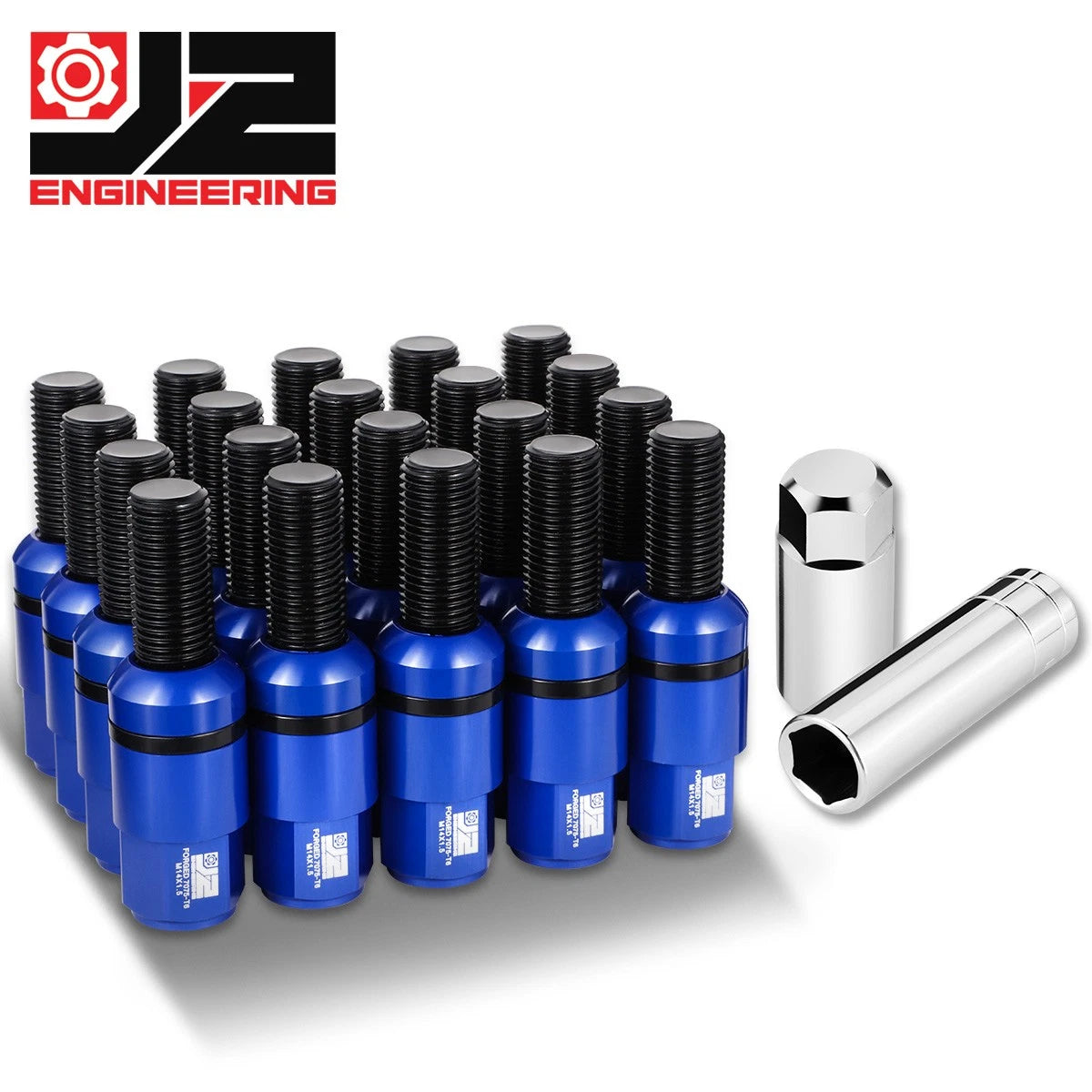 J2 Aluminum Blue M14x1.5 23mm Od/ 76mm Hieght | Built Supply Co