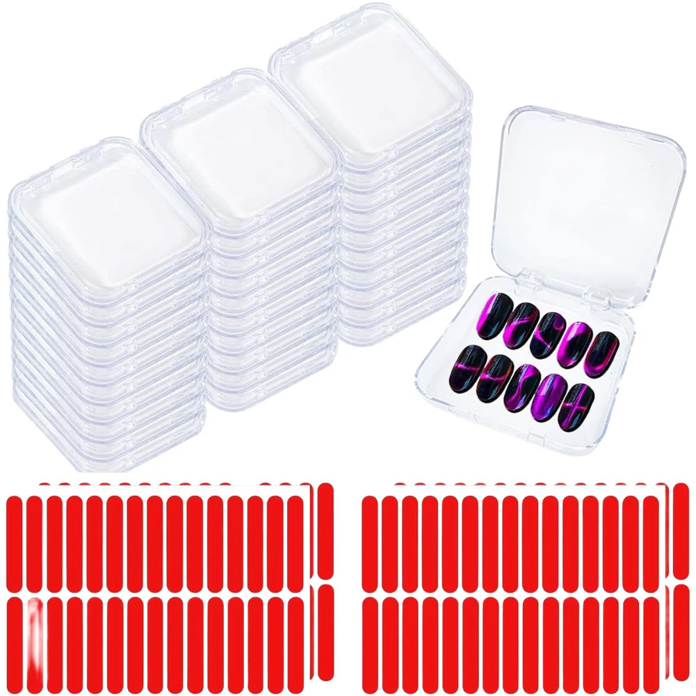 Clear For Acrylic Nail Display Boxes With Double Sided Tape For Nail