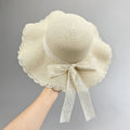 Breathable Woven Straw Hat Wide Brim For Beach Sun Protection