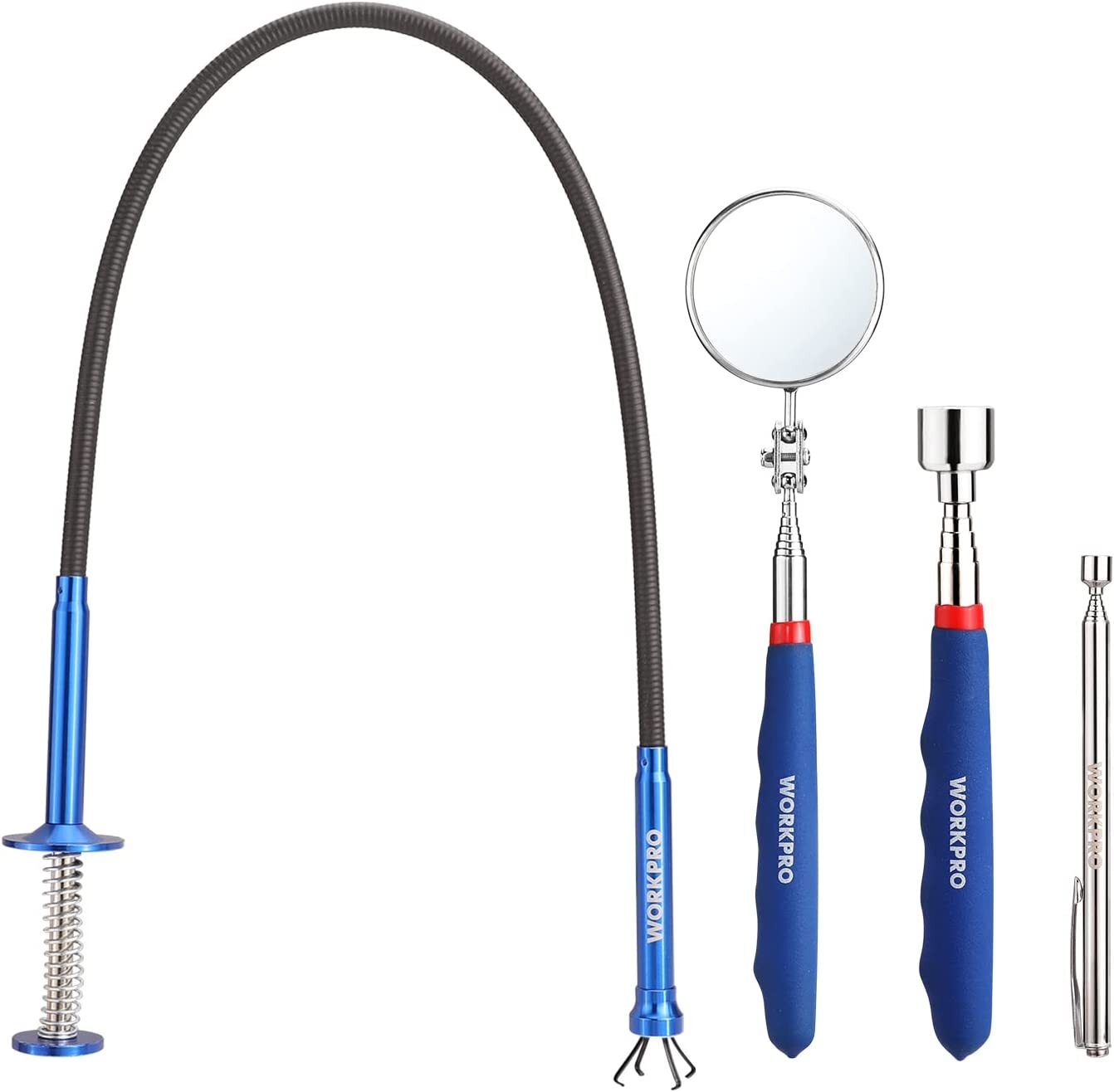 WORKPRO 4PC Telescopic Magnet Pick Up Tool Set by WORKPRO