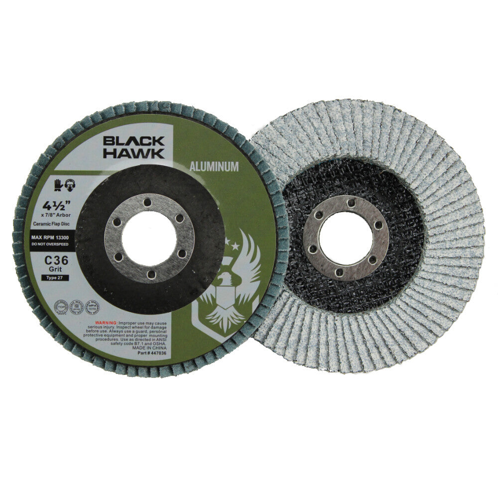 100 Pack - 4.5" x 7/8" BHA 60 Grit Stearate Coated Flap Discs for