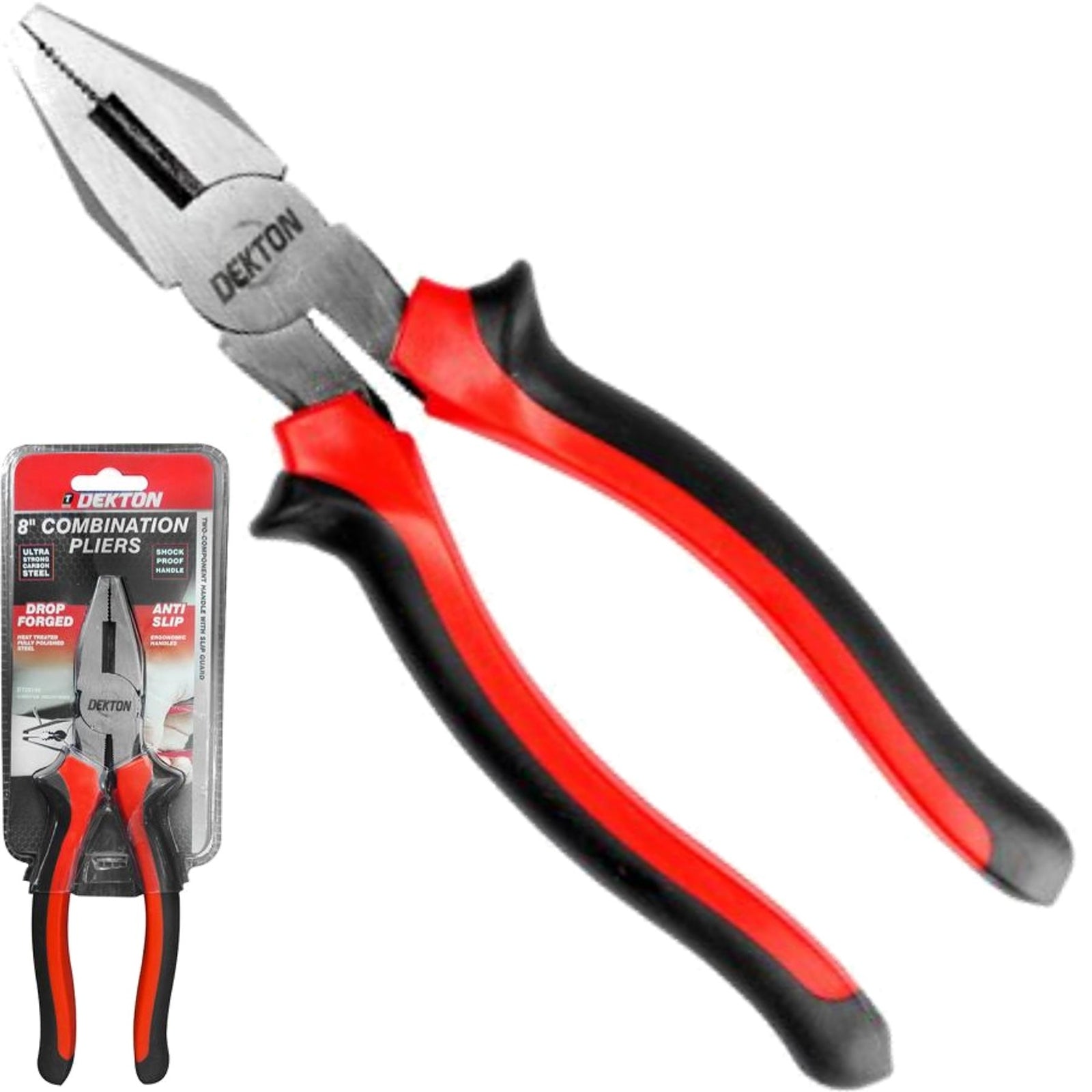 Dekton 200mm Soft Grip Combination Pliers - Wire Cutters by Dekton