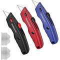Workpro Black/blue/red Premium Utility Knife Retractable Razor Knife