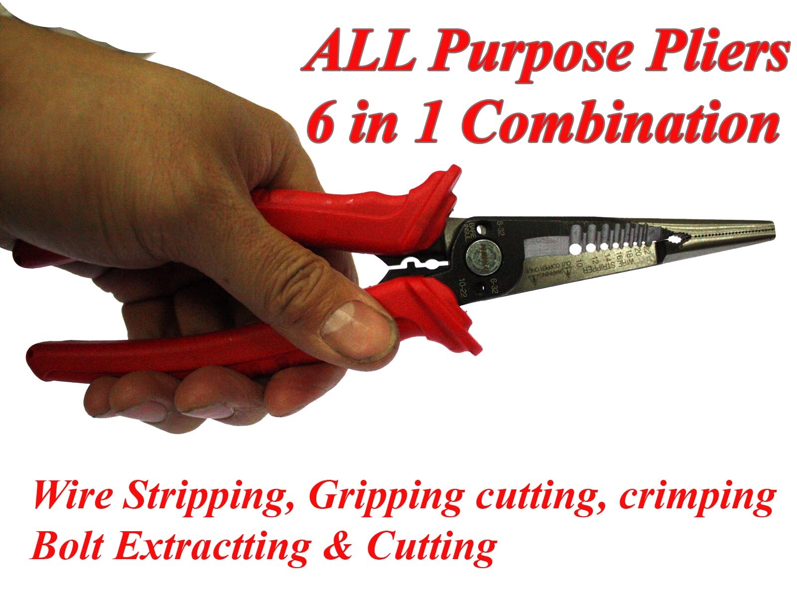 All Purpose Electrician Plier 6-in-1 Wire Gripping Tool by Unbranded