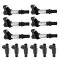 6pcs Fuel Injectors & 6pcs Ignition Coils Set for Cadillac CTS SRX
