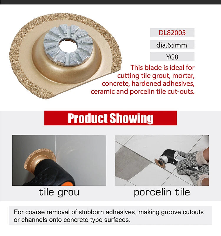3pc Tungsten Carbide YG8 HM-RIFF Cutting Ceramic Grouting Multi Tool Saw Blade